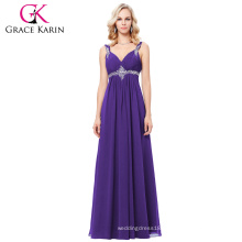 Grace Karin 2017 New Formal Purple Ball Gown Party Prom Bridesmaid Long Evening Dress Stock Size 4-16 GK000129-2
